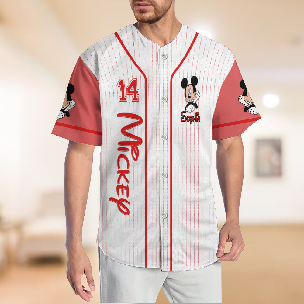 Personalized Mickey Mouse Baseball Jersey Custom Name Gift