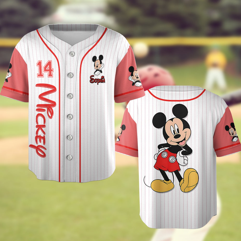 Personalized Mickey Mouse Baseball Jersey Custom Name Gift