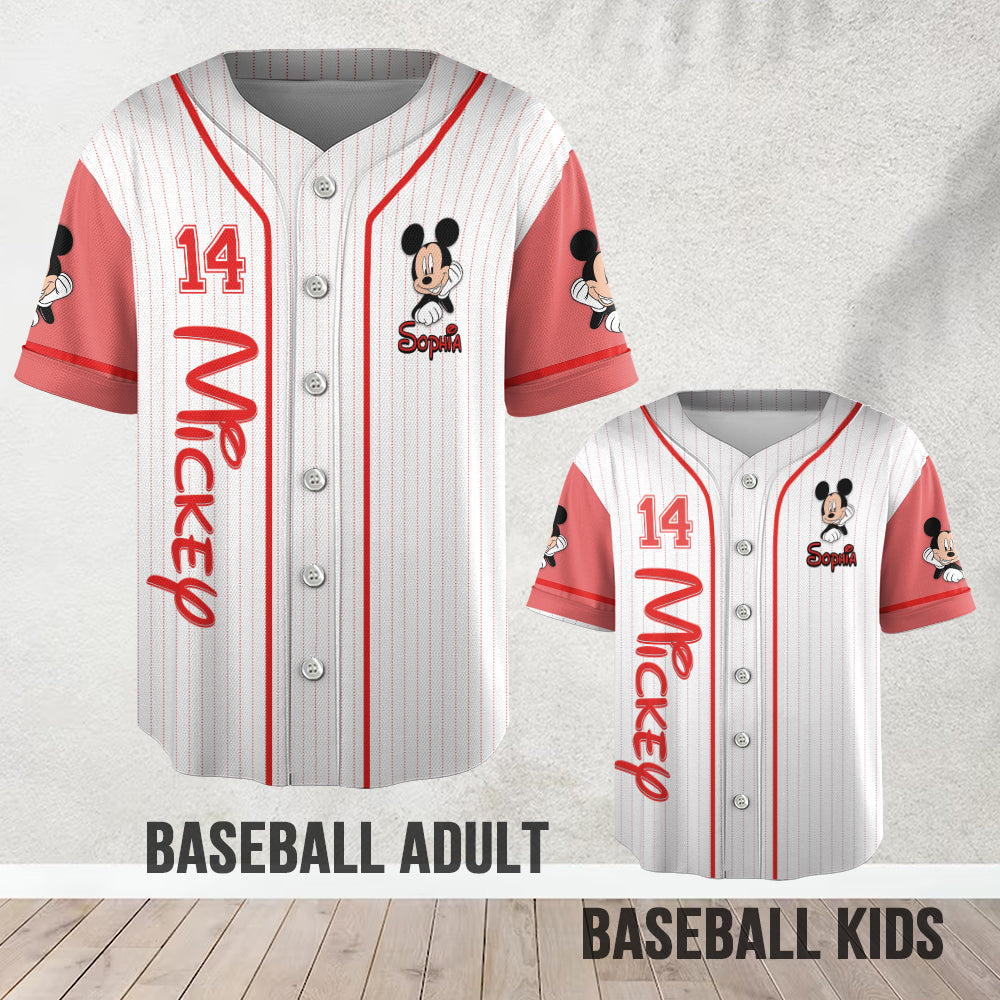 Personalized Mickey Mouse Baseball Jersey Custom Name Gift