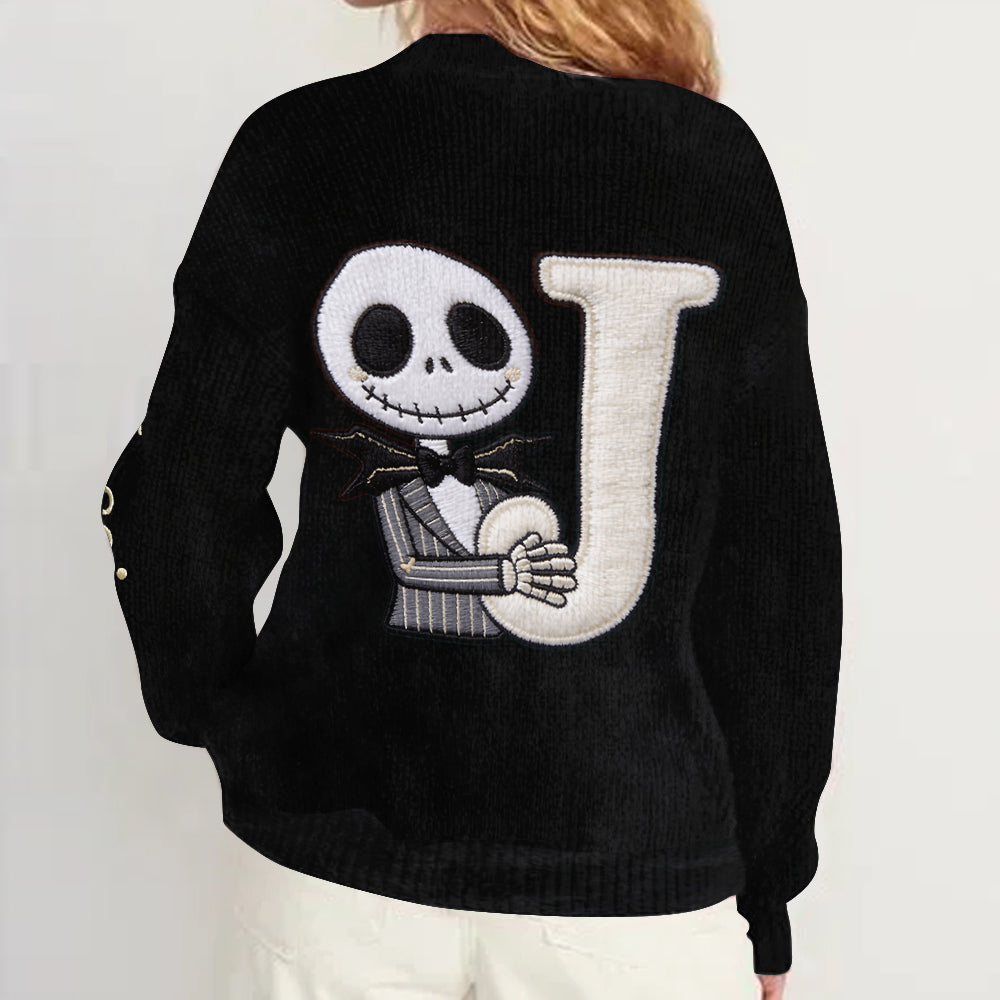 Personalized Spooky Cardigan with Custom Name for Halloween Gifts