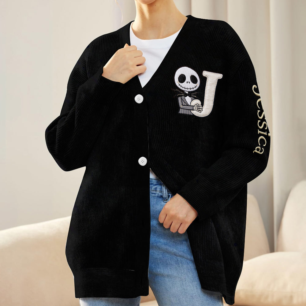 Personalized Spooky Cardigan with Custom Name for Halloween Gifts