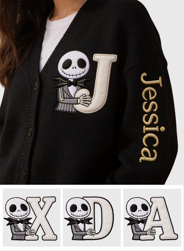 Personalized Spooky Cardigan with Custom Name for Halloween Gifts