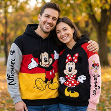 Load image into Gallery viewer, Personalized Mickey and Minnie Mouse Hoodie &amp; Leggings Set for Couples
