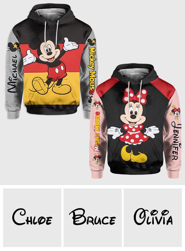 Personalized Mickey and Minnie Mouse Hoodie & Leggings Set for Couples
