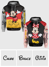 Load image into Gallery viewer, Personalized Mickey and Minnie Mouse Hoodie &amp; Leggings Set for Couples

