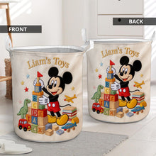 Load image into Gallery viewer, Personalized Kids Storage Basket Custom Toy Organizer Gift
