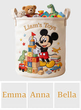 Load image into Gallery viewer, Personalized Kids Storage Basket Custom Toy Organizer Gift
