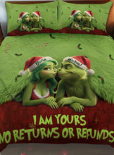 Load image into Gallery viewer, Personalized Quilted Bedding Set Custom Names Gift for Couples
