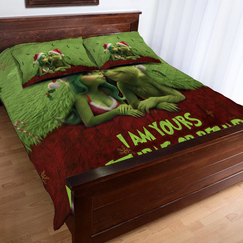 Personalized Quilted Bedding Set Custom Names Gift for Couples