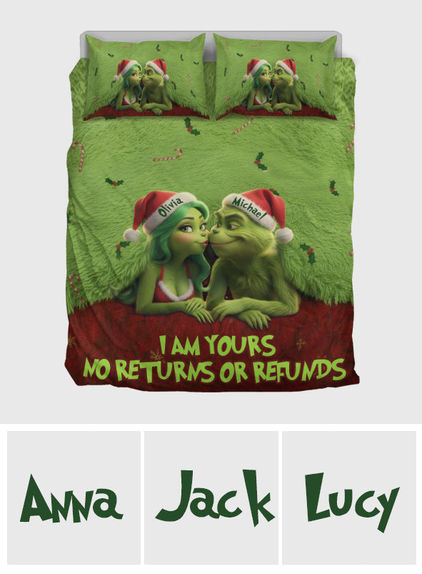 Personalized Quilted Bedding Set Custom Names Gift for Couples