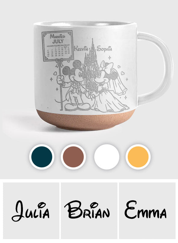 Personalized Engraved Pottery Mug Custom Name Gift for Couples