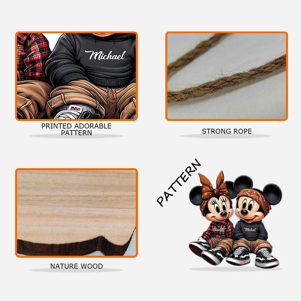 Personalized Chicano Mouse Couple Custom Wood Sign Gift