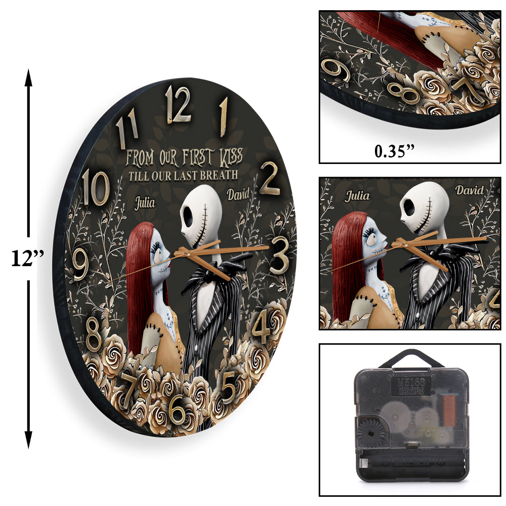 Personalized Nightmare Wall Clock Custom Name Gift for Couple
