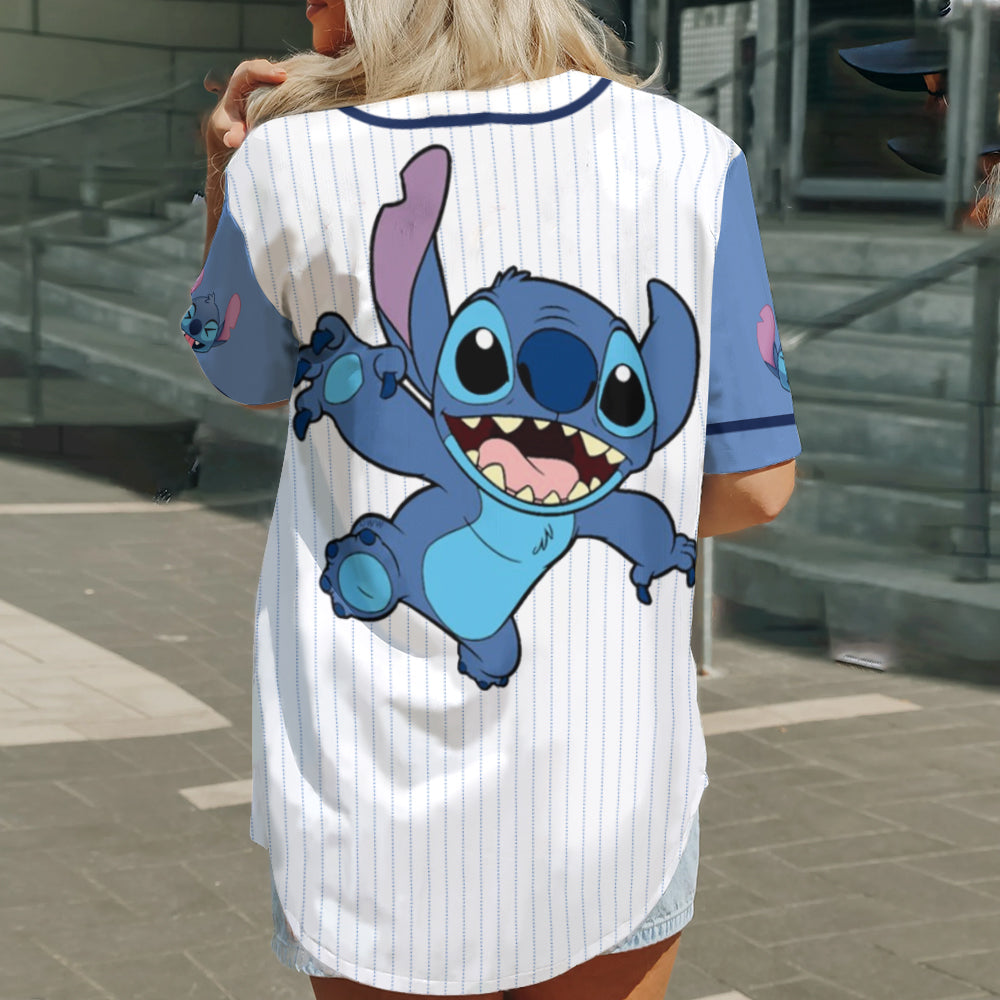 Personalized Stitch Baseball Jersey Custom Name Gift for Kids