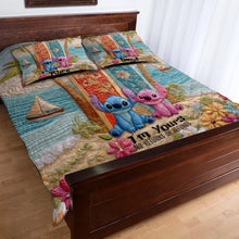 Load image into Gallery viewer, Personalized Ohana Quilt Set Custom Names Beach Theme Gift
