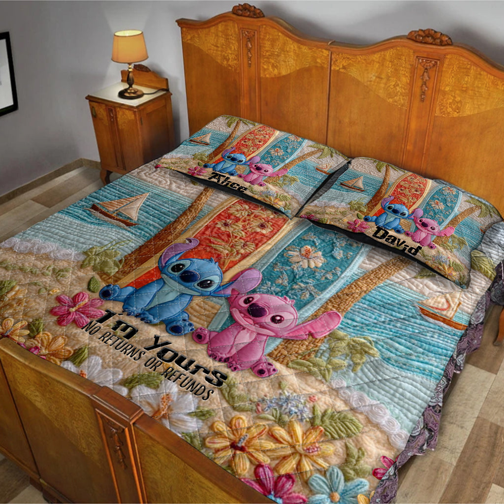 Personalized Ohana Quilt Set Custom Names Beach Theme Gift