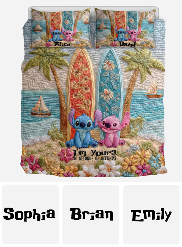 Personalized Ohana Quilt Set Custom Names Beach Theme Gift