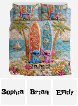 Load image into Gallery viewer, Personalized Ohana Quilt Set Custom Names Beach Theme Gift
