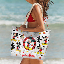 Load image into Gallery viewer, Personalized Mickey Mouse Beach Bag Custom Name Canvas Tote
