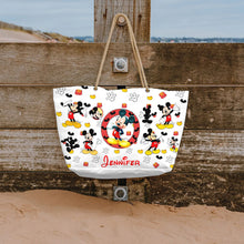 Load image into Gallery viewer, Personalized Mickey Mouse Beach Bag Custom Name Canvas Tote
