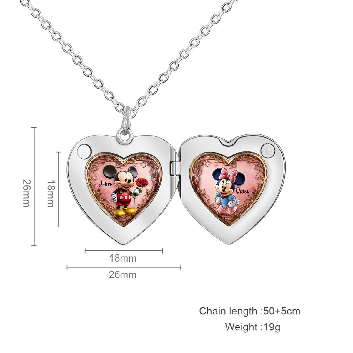 Personalized Heart Locket Necklace Custom Photo Pendant Gift