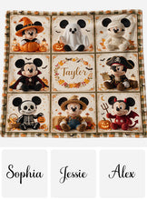 Load image into Gallery viewer, Personalized Mickey Mouse Blanket Custom Name Gift for Halloween
