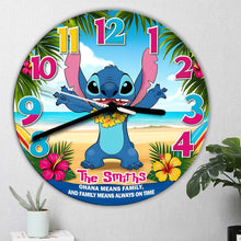 Load image into Gallery viewer, Personalized Ohana Wall Clock Custom Family Name Gift
