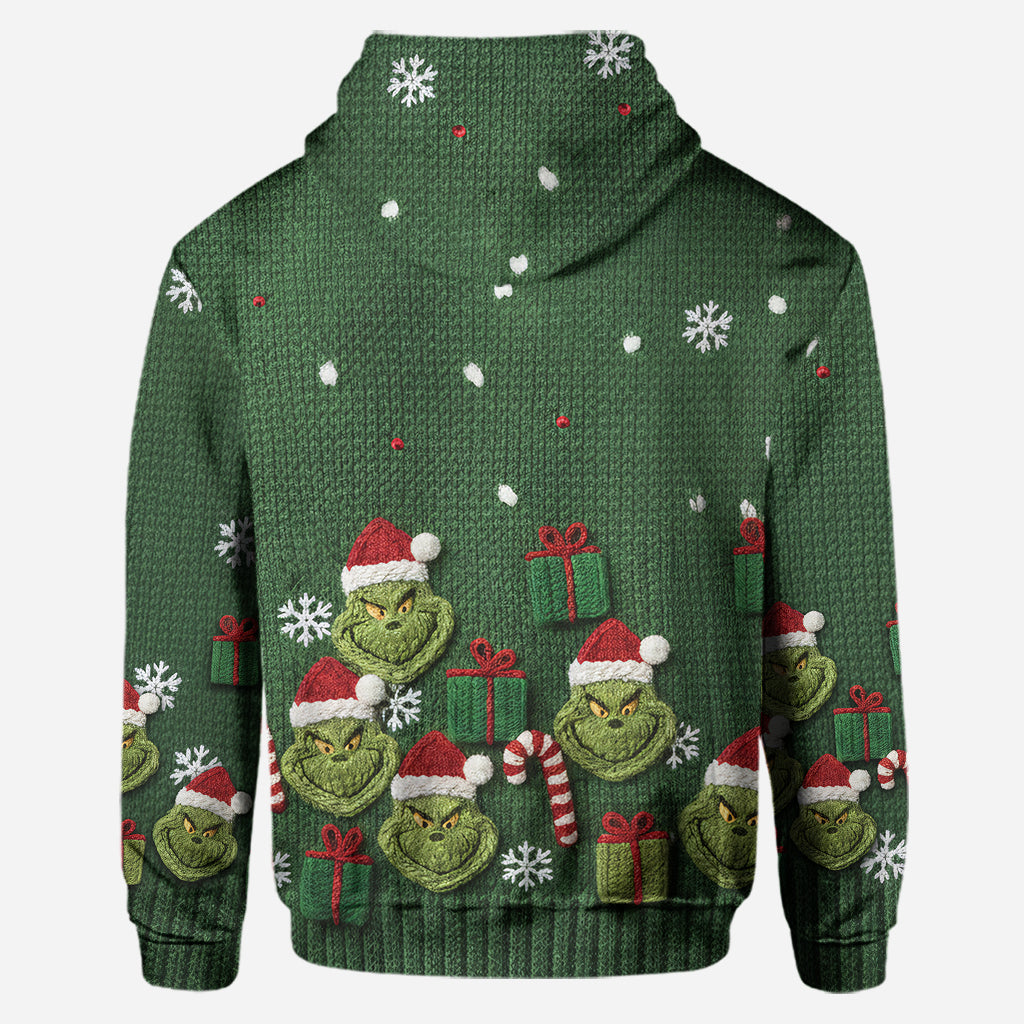 Personalized Christmas Grinch Hoodie and Leggings Set for Her