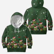 Load image into Gallery viewer, Personalized Christmas Grinch Hoodie and Leggings Set for Her
