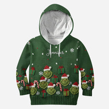 Load image into Gallery viewer, Personalized Christmas Grinch Hoodie and Leggings Set for Her
