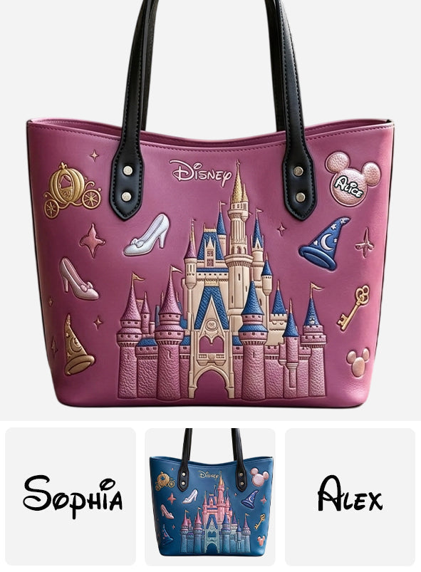 Personalized Disney Castle Tote Bag Custom Name Gift for Kids