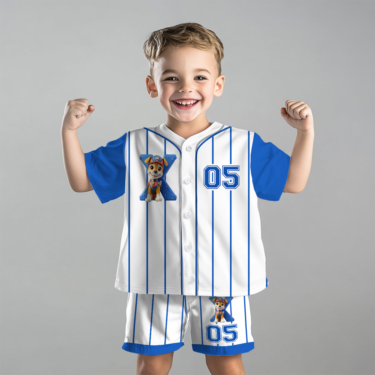 Personalized Paw Patrol Kid Jersey Shirt & Shorts Set - Custom Name Sports Apparel