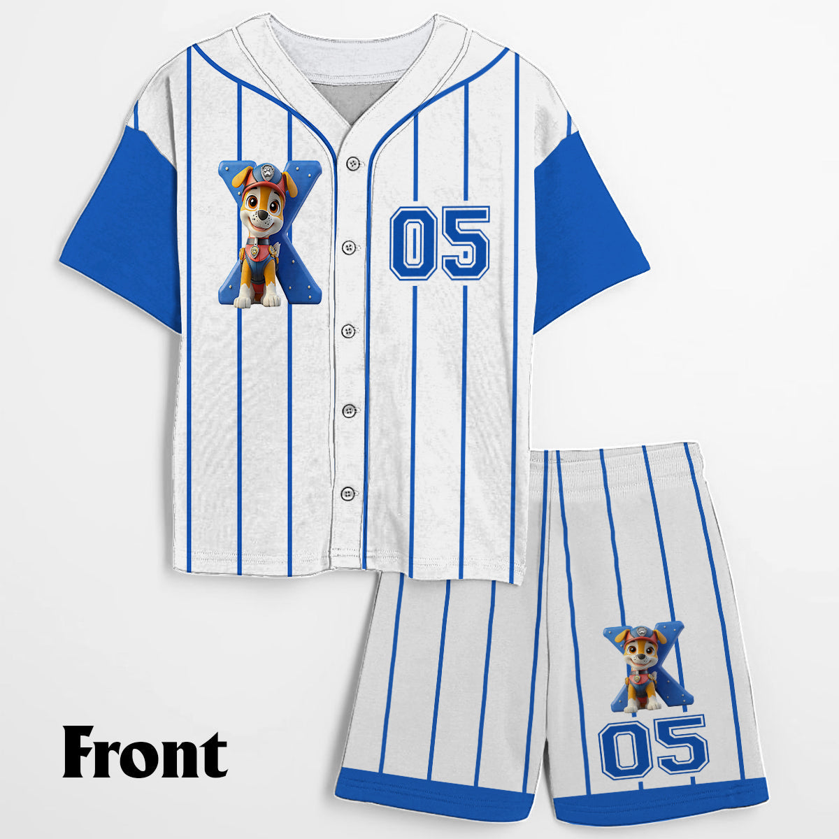 Personalized Paw Patrol Kid Jersey Shirt & Shorts Set - Custom Name Sports Apparel