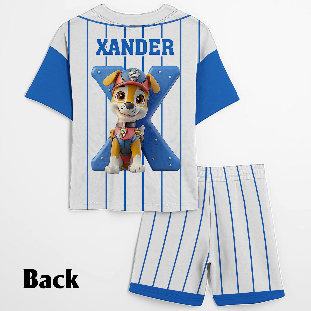 Personalized Paw Patrol Kid Jersey Shirt & Shorts Set - Custom Name Sports Apparel