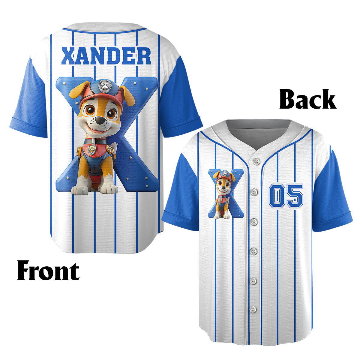 Personalized Paw Patrol Kid Jersey Shirt & Shorts Set - Custom Name Sports Apparel