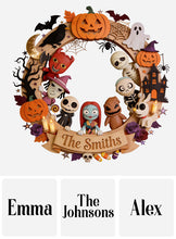Load image into Gallery viewer, Personalized Halloween Wooden Sign Custom Family Name Decor
