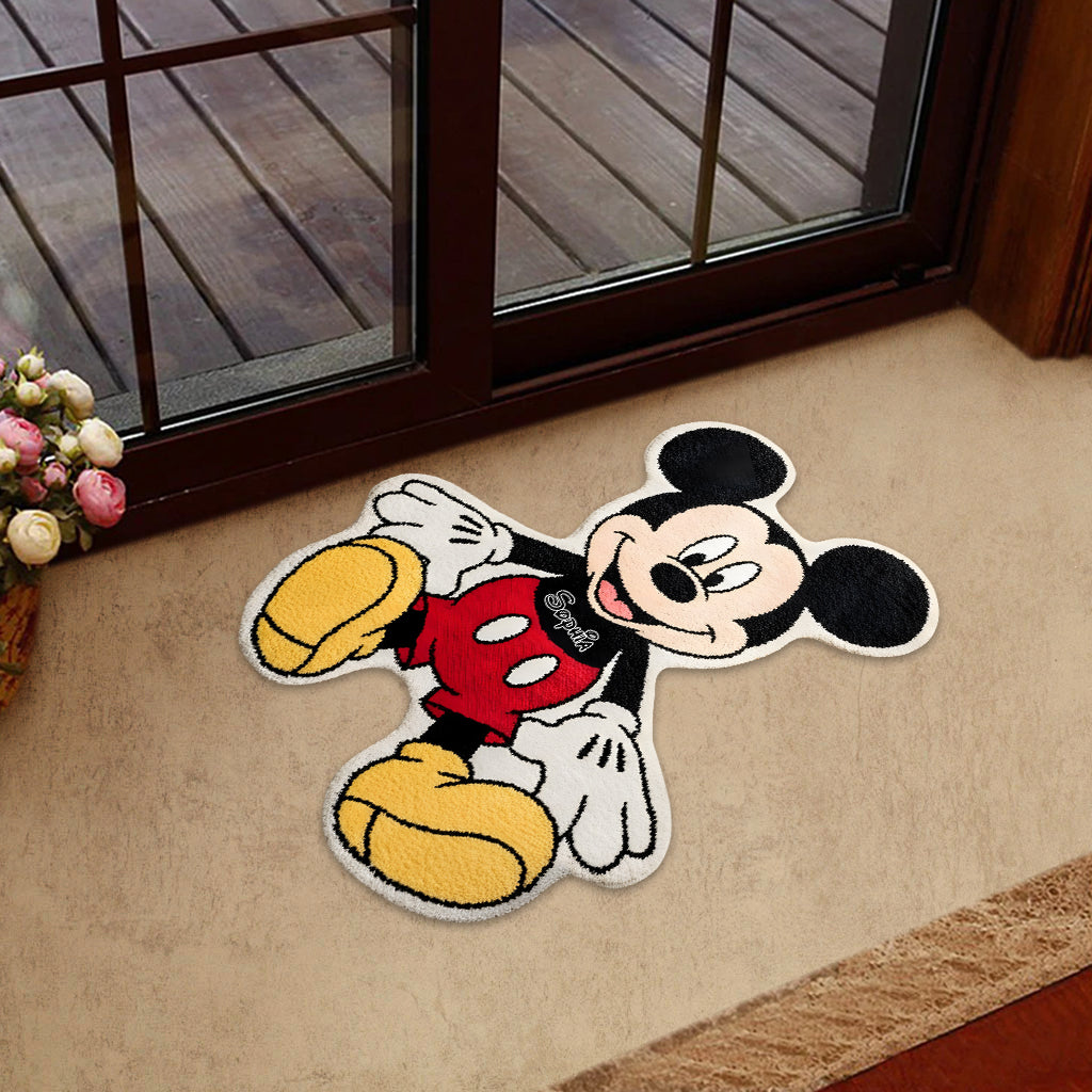 Personalized Mickey Mouse Tufted Rug for Kids Room Gift