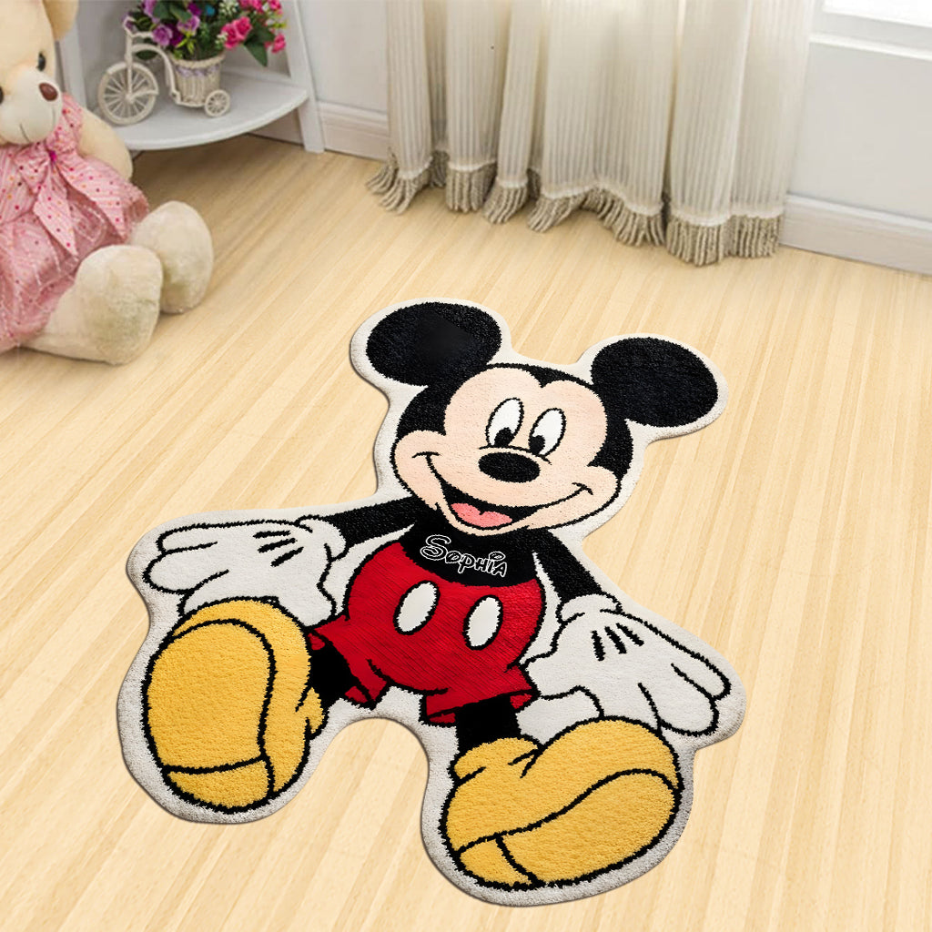 Personalized Mickey Mouse Tufted Rug for Kids Room Gift