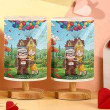 Load image into Gallery viewer, Personalized Mouse Table Lamp with Wood Base for Couples Gift
