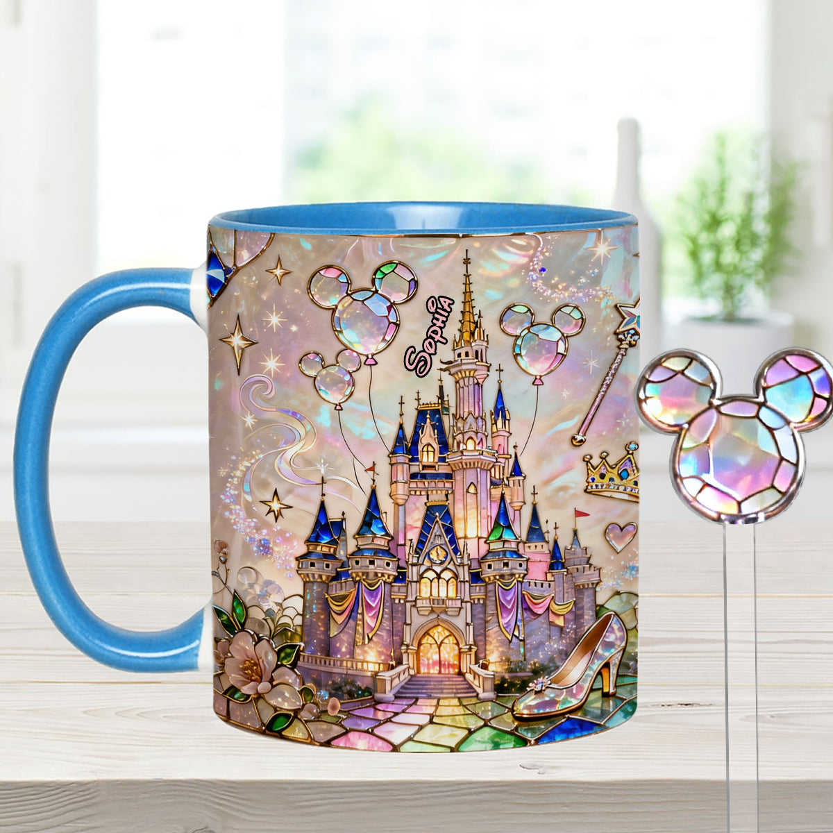 Personalized Magical Castle Mouse Set Accent Mug & Stirrer Gift