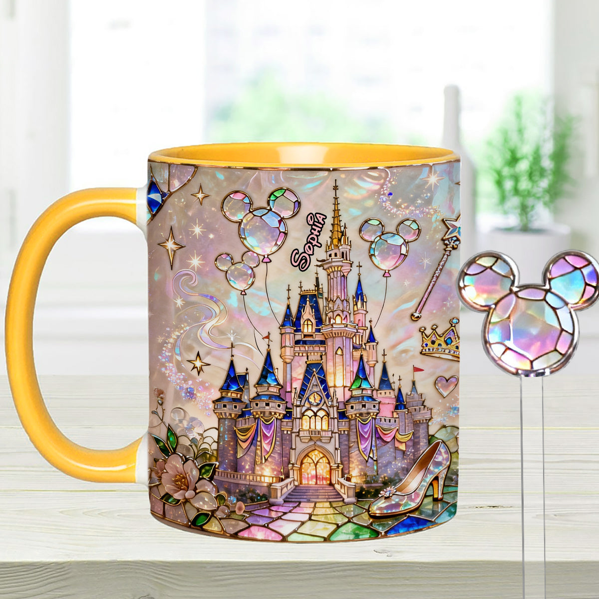 Personalized Magical Castle Mouse Set Accent Mug & Stirrer Gift