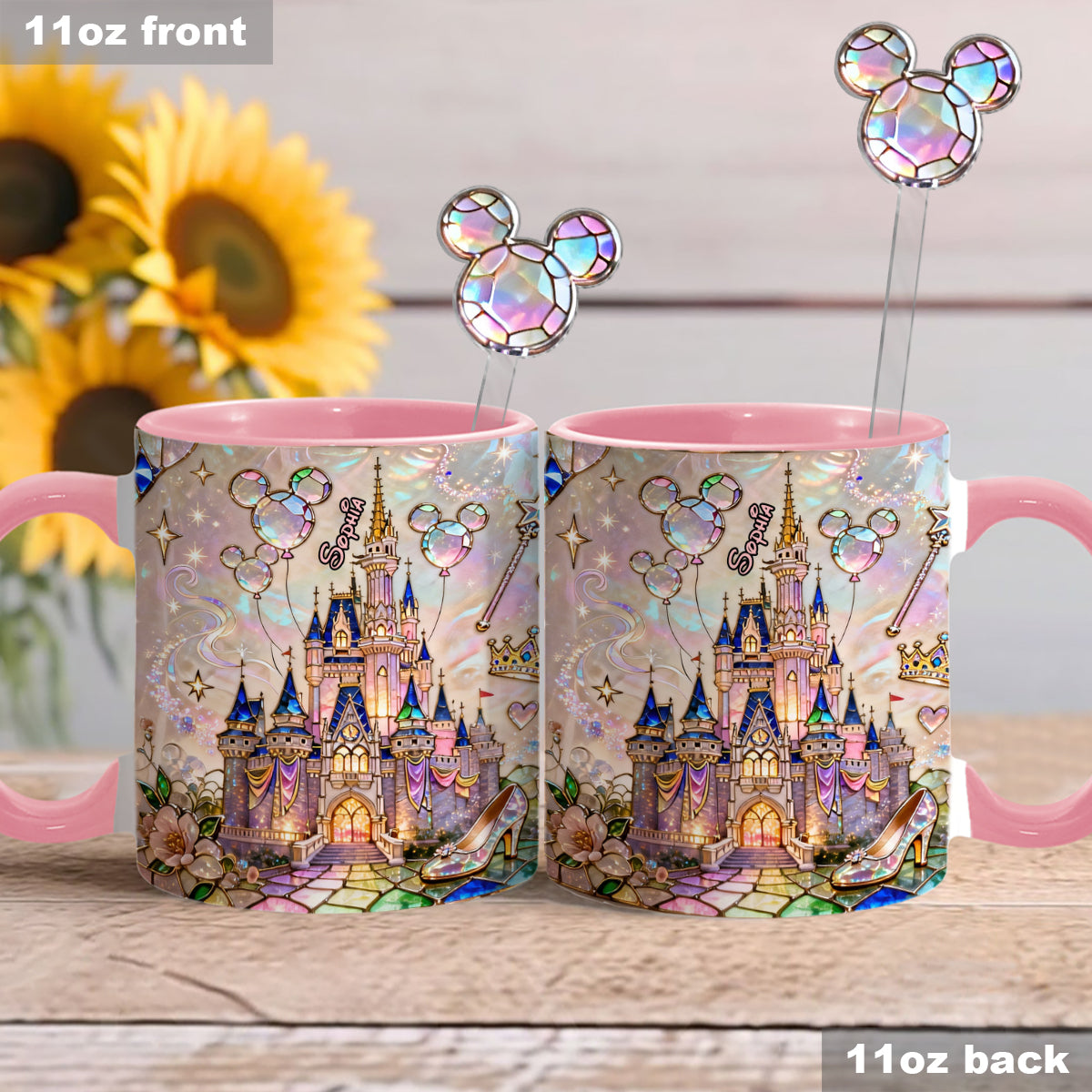 Personalized Magical Castle Mouse Set Accent Mug & Stirrer Gift