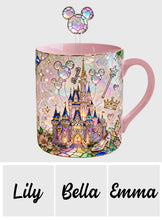 Load image into Gallery viewer, Personalized Magical Castle Mouse Set Accent Mug &amp; Stirrer Gift
