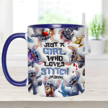 Load image into Gallery viewer, Personalized Accent Mug with Fun Stitch Design for Girls
