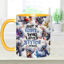 Load image into Gallery viewer, Personalized Accent Mug with Fun Stitch Design for Girls
