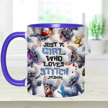 Load image into Gallery viewer, Personalized Accent Mug with Fun Stitch Design for Girls
