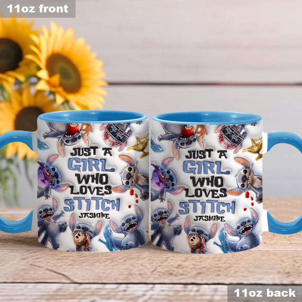 Personalized Accent Mug with Fun Stitch Design for Girls