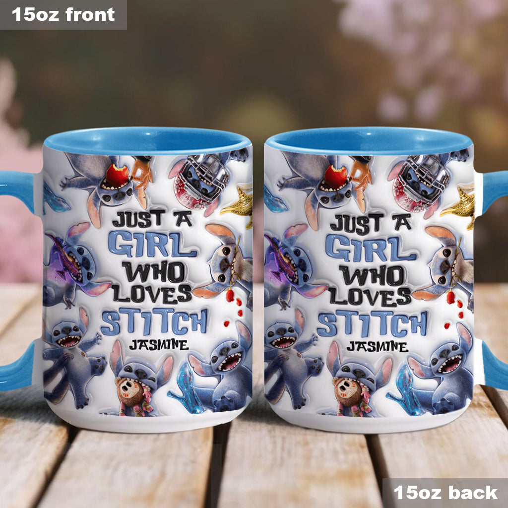 Personalized Accent Mug with Fun Stitch Design for Girls
