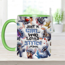 Load image into Gallery viewer, Personalized Accent Mug with Fun Stitch Design for Girls
