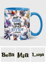 Load image into Gallery viewer, Personalized Accent Mug with Fun Stitch Design for Girls
